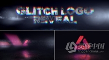 霓虹灯失真科技感视频片头3D故障LOGO动画效果 AE模板 AE工程文件 Glitch Logo Reveal