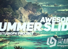 动感夏季度假摄影幻灯片相册动画AE模板 Videohive Awesome Summer Slide