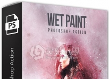 油漆喷溅PS动作下载 Wet Paint Photoshop Action 附视频教程