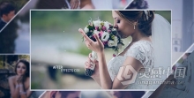 大气优雅浪漫粒子细屑飘浮点缀美丽婚纱照片婚礼视频相册 AE模板 AE工程文件 Wedding Slide