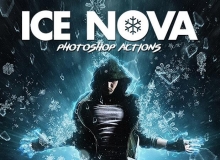 雪花冰块飞溅PS动作 Ice Nova - Photoshop Action 附操作演示教程