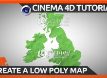 C4D金低精度地图制作视频教程Create a Low Poly Map Cinema 4D Tutorial