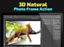 3D自然光照相框特效PS动作 3D Natural Photo Frame Action(附教程)