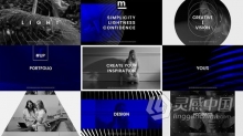 简单线条演绎图形动画过渡元素制作产品相册公司企业网站宣传视频AE模板AE工程文件 Modern Minimal Slideshow