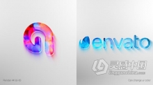 制作彩色水晶玻璃效果LOGO动画演绎视频片头 AE模板 AE工程文件 Clean Colorful Logo Reveal