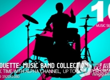 音乐人舞动剪影动画AE模板 Videohive Music Band Collection 10 (sillhouettes)