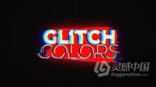 颜色故障抽象动画视频片头制作 AE模板 AE工程文件 Glitch Colors Logo