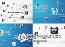 科技感图像连线动画AE模板 Videohive Stay Connected 8070893