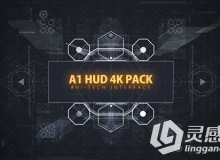 HUD数字科幻平视特效动画AE模板 Videohive A1 HUD 4K PACK