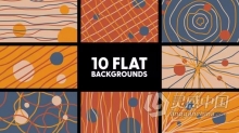 AE模板-Flat Backgrounds 10组线条图形动画背景视频素材AE模板下载