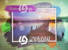 彩色水墨遮罩回忆照片相册图文展示片头AE模板 Videohive Watercolor Slideshow