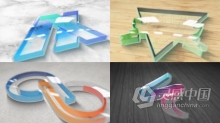 AE模板 3D玻璃塑料透明水晶LOGO动画效果视频片头 AE工程 AE文件