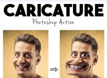 超酷漫画作品PS动作 Caricature Photoshop Action 附视频教程