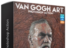 梵高艺术绘画动作 Van Gogh Art Photoshop Action 附视频教程