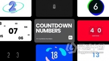浮动元素和数字屏幕倒计时动画PR模板下载 Countdown Numbers for Premiere Pro
