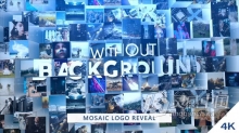三维明亮矩阵马赛克拼图标志动画技术公司LOGO片头AE模板AE工程文件 Mosaic Logo Reveal