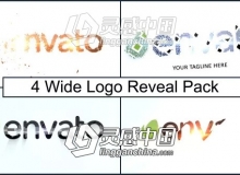 简洁LOGO标志片头AE模板 Videohive Wide Logo Reveal Pack