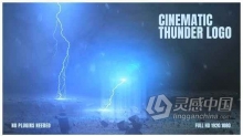 打雷闪电击中地面破碎爆炸展示LOGO标志视频片头 AE模板 AE工程文件 Cinematic Thunder Logo