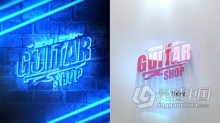 Grunge霓虹灯标志展示多种纹理背景光泽感闪烁LOGO片头AE模板AE工程文件 Grunge Neon Logo Reveal