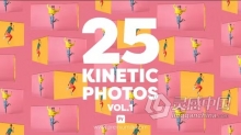 PR模板-25种创意3D艺术动力学图像照片展示动画 Kinetic Photos Vol 1 for Premiere Pro