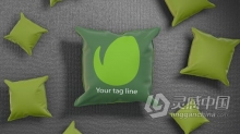 充气织物布料设计挤压枕头LOGO动画视频片头 AE模板 AE工程文件 Simple Pillow logo reveal