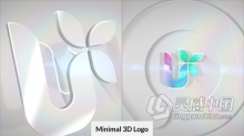 艺术大气白色干净3D LOGO动画视频片头效果 AE模板 AE工程文件 Minimal 3D Logo Reveal