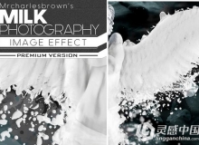 广告设计牛奶喷溅PS动作 Milk Photography Image Effect 附操作教程