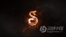 震撼火焰灼烧分形动画效果标志logo片头AE模板AE工程文件 Fire Logo Reveal