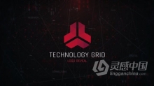 网络科技公司标志视频片头线条 网格动画 AE模板 AE工程文件 Technology Grid Logo