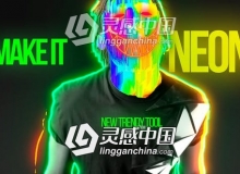 霓虹电流能量描边特效动画AE模板 Videohive Make It Neon