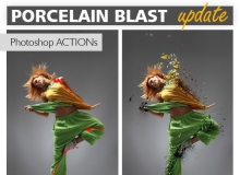 超酷爆炸粉碎风格特效PS动作 Porcelain Blast Photoshop Action