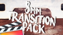 8mm Transition Pack FCPX插件26种复古老电影胶片灼烧刮痕视频转场预设