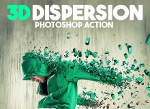 超酷3D粒子分散PS动作 3D Dispersion PS Action 附视频教程