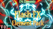 174卡通合成图形元素动画效果视频制作 AE模板 AE工程文件 Flash Fx Element Pack V01