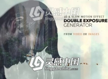 画面多重曝光叠加图文展示效果生成工具包AE模板 Double Exposure Generator