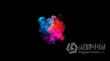 多彩旋转烟雾标志显示美妆品牌活动LOGO片头AE模板AE工程文件 Revolving Smoke Logo Reveal