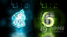 发光故障失真标志动画视频片头制作 AE模板 AE工程文件 Glow Glitchy Logo Reveal