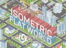 平面社区建筑动态场景元素AE模板-videohive Isometric Map Builder 21085909