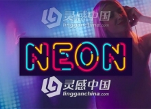 霓虹灯字母路径生长文字动画AE模板 Neon Alphabet