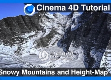 C4D雪山高度贴图创建视频教程 Snowy Mountains and Height-Map Cinema 4D Tutorial