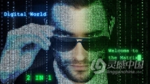 计算机代码矩阵与数字空间网络故障像素化展示技术标志LOGO片头 AE模板 AE工程文件 Matrix & Digital Space