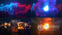 多彩燃烧烟火烟雾流体特效LOGO视频片头制作 AE模板 AE工程文件 Colorful Smoke & Fire Logo