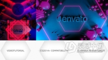 霓虹灯3D复古潮流场景动画视频片头 AE模板 AE工程文件 80s Light Logo