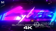 数字失真故障碎片霓虹灯科技感视频片头制作 AE模板 AE工程文件 Cyberpunk Logo