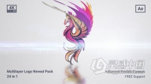 24种动画效果演绎公司企业LOGO视频片头 AE模板 AE工程文件 Clean Multilayer Logo Pack