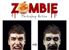 僵尸恐怖PS动作Zombie Photoshop Action(附视频教程)