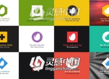 简洁折叠翻转LOGO标志演绎小片头AE模板
