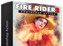 火焰燃烧PS动作 Fire Rider 2 Photoshop Action