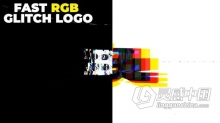 快速Rgb分割马赛克故障Glitch Logo技术标志片头 AE模板 AE工程文件 Fast Rgb Glitch Logo