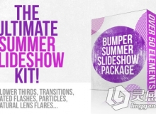 夏季主题艺术特效包装动画AE模板 Videohive Bumper Summer Slideshow Package